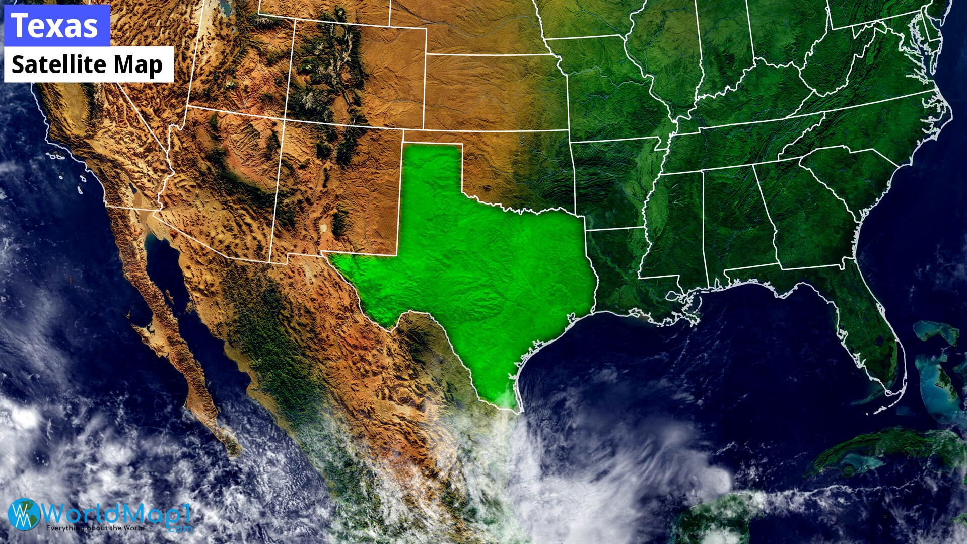 Texas Satellite Map